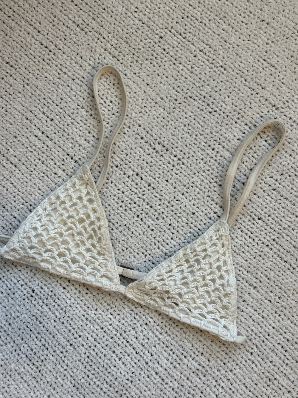 Acacia White Crochet Bikini Top Small